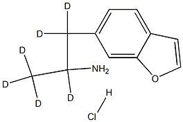 α-Μethyl-6-benzofuran EthanaMine-d6 Ηydrochloride, 1346600-35-8, 结构式