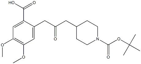 2-(3-(1-tert-Butyloxycarbonylpiperidin-4-yl)-2-oxopropyl)-4,5-diMethoxybenzoic Acid Struktur