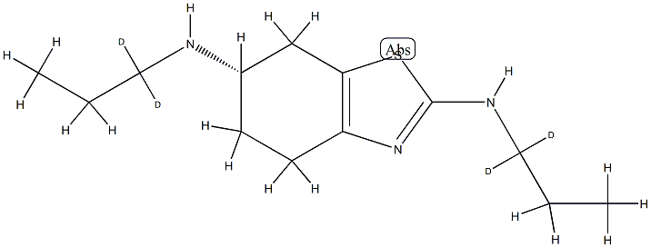 (6S)-2-N,6-N-bis(1,1-dideuteriopropyl)-4,5,6,7-tetrahydro-1,3-benzothiazole-2,6-diamine Structure