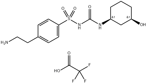 1-[4-(2-AMinoethylphenyl)sulfonyl]-3-(cis-3-hydroxycyclohexyl)urea Trifluoroacetic Acid Salt Structure