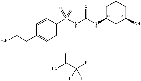 1-[4-(2-AMinoethylphenyl)sulfonyl]-3-(cis-3-hydroxycyclohexyl)urea Trifluoroacetic Acid Salt,1346603-78-8,结构式