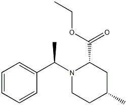 [2S-[1(S*),2α,4α]]-4-Methyl-1-(1-phenylethyl)-2-piperidinecarboxylic Acid Ethyl Ester Structure