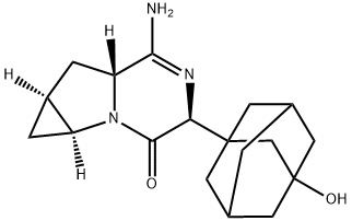 3H-Cyclopropa[4,5]pyrrolo[1,2-a]pyrazin-3-one, 6-aMino-1,1a,4,6a,7,7a-hexahydro-4-(3-hydroxytricyclo[3.3.1.13,7]dec-1-yl)-, (1aS,4S,6aR,7aS)- 化学構造式