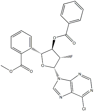 6-氯-9-(3,5-二-O-苯甲酰基-2-脱氧-2-氟-BETA-D-阿拉伯呋喃糖基)-9H-嘌呤, 135473-15-3, 结构式
