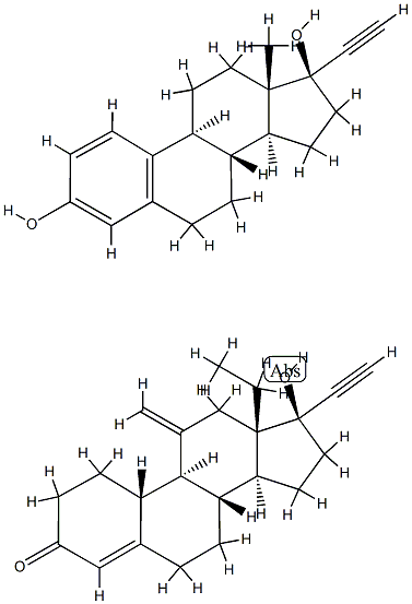(17S)-13-ethyl-17-ethynyl-17-hydroxy-11-methylidene-2,6,7,8,9,10,12,14 ,15,16-decahydro-1H-cyclopenta[a]phenanthren-3-one, (8S,9S,13S,14S,17S )-17-ethynyl-13-methyl-7,8,9,11,12,14,15,16-octahydro-6H-cyclopenta[a] phenanthrene-3,17-diol Structure