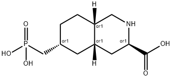 rel-(3S*,4aα*,8aα*)-デカヒドロ-6β*-(ホスホノメチル)イソキノリン-3α*-カルボン酸 化学構造式
