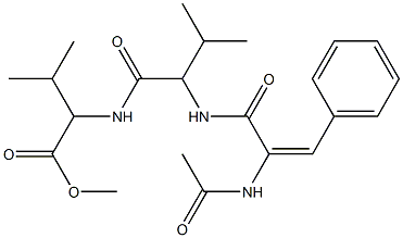 N-acetyldehydrophenylalanyl-valyl-valine methyl ester Structure