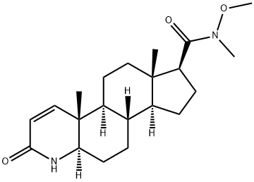 (5α,17β)-N-Methoxy-N-Methyl-3-oxo-4-azaandrost-1-ene-17-carboxaMide Structure