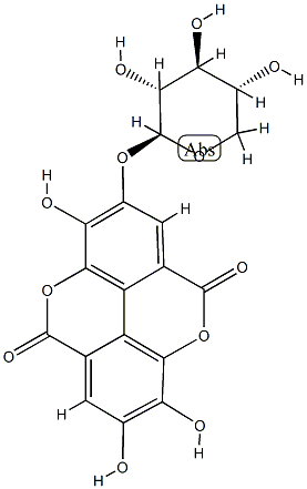 鞣花酸-4-O-Β-D-吡喃木糖苷, 139163-18-1, 结构式