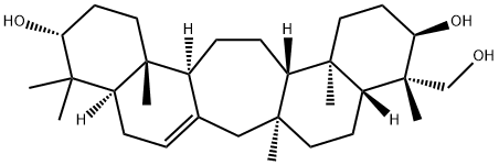 (4S)-C(14a)-ホモ-27-ノルガンマセラ-14-エン-3α,21β,24-トリオール 化学構造式