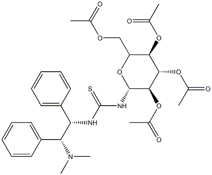 N-[(1S,2S)-2-(二甲基氨基)-1,2-二苯基乙基]-N'-(2,3,4,6-四-O-乙酰基-Β-D-吡喃葡萄糖基)硫脲 结构式