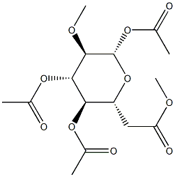 2-O-Methyl-β-D-glucopyranose tetraacetate Struktur