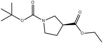 (S)-1-tert-butyl 3-ethyl pyrrolidine-1,3-dicarboxylate Struktur