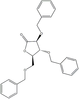 3β,4α-Bis(benzyloxy)-5β-(benzyloxymethyl)tetrahydrofuran-2-one Structure