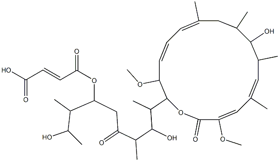 19,23-Deepoxy-23-deethyl-2-demethyl-23-hydroxy-2-methoxy-23-methyl-19-oxohygrolidin Structure