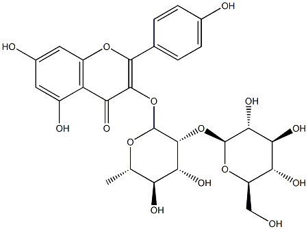 kaempferol-3-O-glucosyl(1-2)rhamnoside Structure