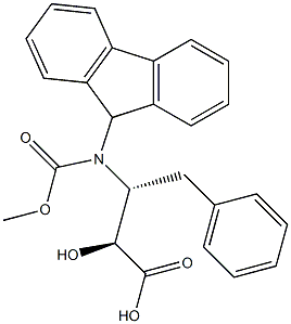 (2S,3R)-3-芴甲氧羰酰氨基-2-羟基-4-苯丁酸, 结构式