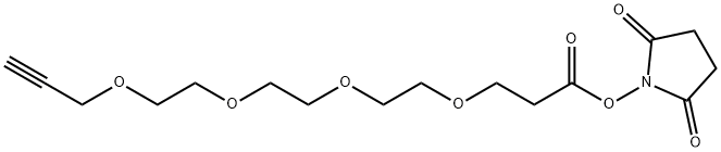 2,5-ジオキソピロリジン-1-イル4,7,10,13-テトラオキサヘキサデス-15-イン-1-酸 化学構造式