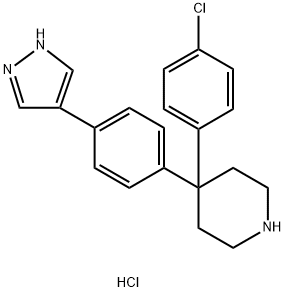 4-(4-氯苯基)-4-[4-(1H-吡唑-4-基)苯基]哌啶二盐酸盐,1431697-86-7,结构式