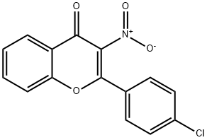 4H-1-Benzopyran-4-one,2-(4-chlorophenyl)-3-nitro-(9CI) Structure
