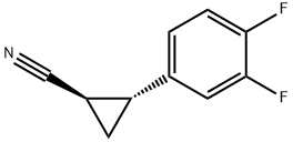 (1R,2R)-2-(3,4-difluorophenyl)cyclopropanecarbonitrile Struktur