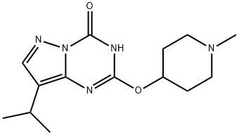 8-isopropyl-2-((1-methylpiperidin-4-yl)oxy)pyrazolo[1,5-a][1,3,5]triazin-4-ol(WXC03540) Structure