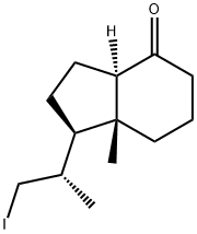 (1R,1'S)-Octahydro-1-(2'-iodo-1'-Methylethyl)-7a-Methyl-inden-4-one Struktur