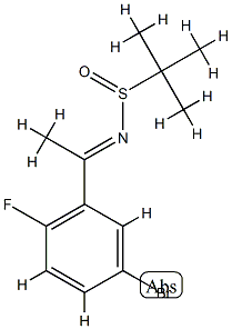 N(E)-N-(1-(5-溴-2-氟苯)亚乙基)-2-甲基丙烷-2-亚磺酰胺 结构式
