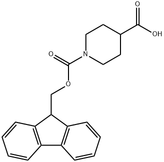 1-[(9H-フルオレン-9-イルメトキシ)カルボニル]-4-ピペリジンカルボン酸 化学構造式