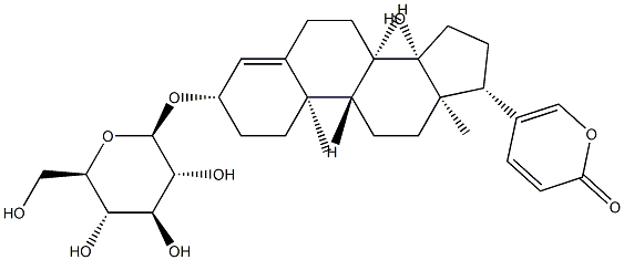 3β-(β-D-Glucopyranosyloxy)-14-hydroxybufa-4,20,22-trienolide 结构式