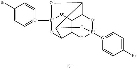ビス(4-ブロモフェニルボロン酸) scyllo-イノシトールコンプレックス二カリウム四水和物 化学構造式