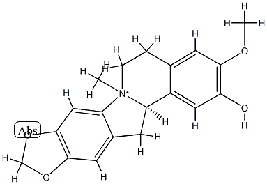 (13aR)-5,6,13,13a-Tetrahydro-2-hydroxy-3-methoxy-7-methyl[1,3]dioxolo[5,6]indolo[2,1-a]isoquinoline -ium Structure