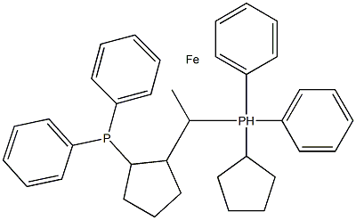 (1S)-1-(二苯基膦)-2-[(1R)-1-(二苯基膦)乙基]二茂铁,155941-31-4,结构式