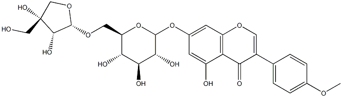 7-[(2-O-D-Apio-β-D-furanosyl-β-D-glucopyranosyl)oxy]-5-hydroxy-3-(4-methoxyphenyl)-4H-1-benzopyran-4-one Structure