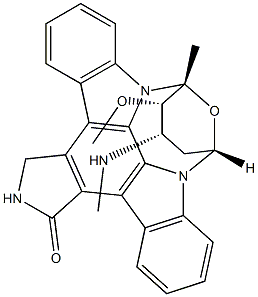 (9R,10β,11β,13α)-2,3,10,11,12,13-ヘキサヒドロ-10-メトキシ-9-メチル-11-(メチルアミノ)-9,13-エポキシ-1H,9H-ジインドロ[1,2,3-gh:3',2',1'-lm]ピロロ[3,4-j][1,7]ベンゾジアゾニン-1-オン 化学構造式