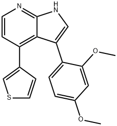 3-(2,4-二甲氧基苯基)-4-(3-噻吩基)-1H-吡咯并[2,3-B]吡啶,1613710-01-2,结构式