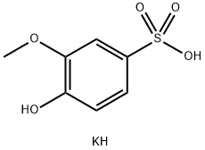 4-ヒドロキシ-3-メトキシベンゼンスルホン酸カリウム0.5水和物 化学構造式