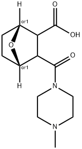 (1R,4S)-3-[(4-メチルピペラジン-1-イル)カルボニル]-7-オキサビシクロ[2.2.1]ヘプタン-2-カルボン酸 化学構造式