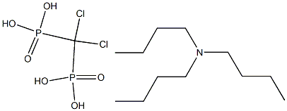 Phosphonic acid, P,P'-(dichloromethylene)bis-, compd. with N,N-dibutyl-1-butanamine (1:1) Structure