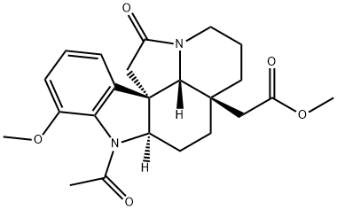 1-Acetyl-17-methoxy-10-oxyaspidospermidin-21-oic acid methyl ester Struktur