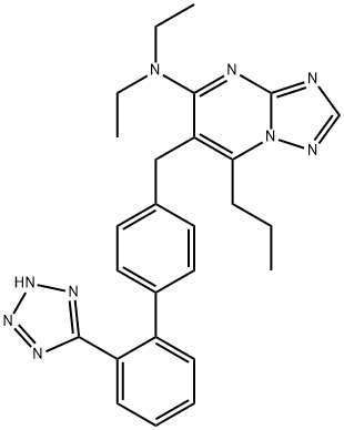 168152-77-0 N,N-diethyl-2-propyl-3-[[4-[2-(2H-tetrazol-5-yl)phenyl]phenyl]methyl]- 1,5,7,9-tetrazabicyclo[4.3.0]nona-2,4,6,8-tetraen-4-amine