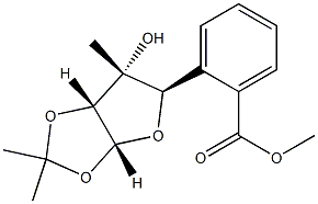 3-C-Methyl-1,2-O-(1-Methylethylidene)-5-benzoate-alpha-D-ribofuranose Structure