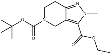 5-叔-丁基 3-乙基 2-甲基-6,7-二氢-2H-吡唑并[4,3-C]吡啶-3,5(4H)-二甲酸基酯 结构式