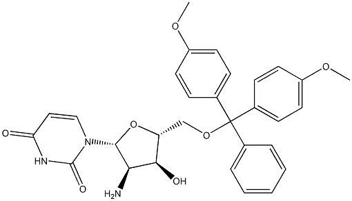 2'-Amino-2'-deoxy-5'-O-(4,4'-dimethoxytrityl)uridine Structure