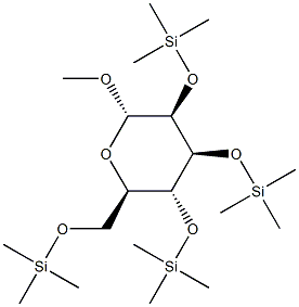 メチル2-O,3-O,4-O,6-O-テトラキス(トリメチルシリル)-α-D-マンノピラノシド 化学構造式