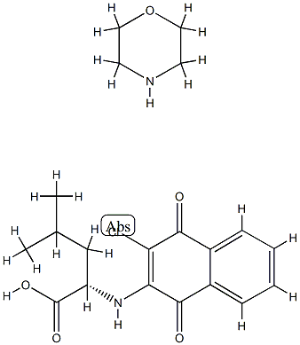 L-Leucine, N-(3-chloro-1,4-dihydro-1,4-dioxo-2-naphthalenyl)-, compd.  with morpholine (1:1) Structure