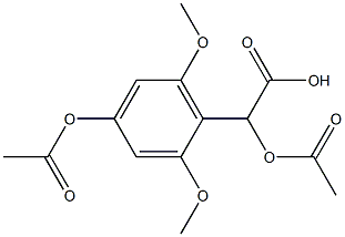 4,α-ビス(アセチルオキシ)-2,6-ジメトキシベンゼン酢酸 化学構造式