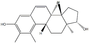 1,2-ジメチルエストラ-1,3,5(10),6-テトラエン-3,17β-ジオール 化学構造式