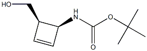 Carbamic acid, [(1R,4S)-4-(hydroxymethyl)-2-cyclobuten-1-yl]-, 1,1- Struktur