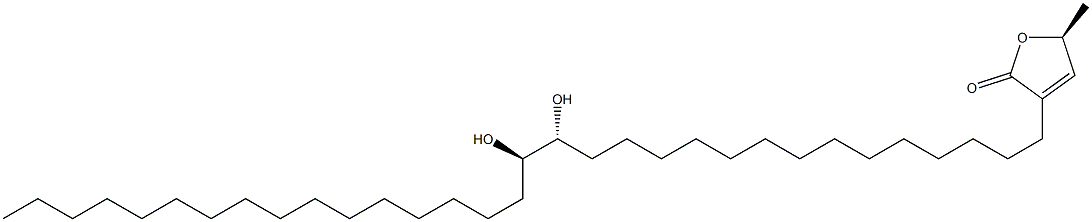 2(5H)-Furanone, 3-((15R,16R)-15,16-dihydroxydotrriacontyl)-5-methyl-,  (5S)-rel-( )- Structure